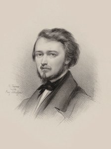 Hubert Léonard hegedűművész és zeneszerző portréja 1819-1890, 1850. alkotó: Maksymilian Fajans