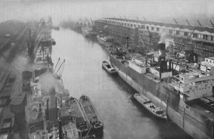 Egy nagy északi dokkvidék, harmincnégy mérföldre a tengertől és mégis egy kikötő, 1935 alkotó: Manchester Ship Canal Company