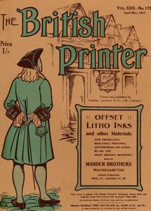 The British Printer Vol. XXX – 175. szám április-május, 1917. borító, 1917 alkotó: Mander Brothers