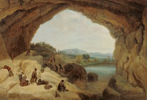 Banditák csoportjának lecsapása a Macska-barlangnál - Barron és Carrillo, Manuel (1814-1884) - 1869 - Olaj, vászon - 72x105 - Carmen Thyssen Múzeum, Malaga