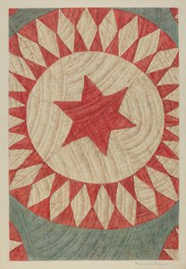 Star & Ring Quilt, c. 1938. alkotó: Manuel G. Runyan