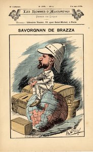 A mai emberek borítója, 289. szám, Manuel Luque (1854-1919) illusztrációja: Colonization Colonialism Colonies - Explorer, Pierre Savorgnan de Brazza (1852-1905) - Föld alkotó: Manuel Luque