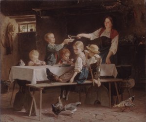 Gyerekek ebédnél, 1857 alkotó: Marc Louis Benjamin Vautier the Elder