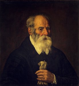Öreg férfi kesztyűs (olaj, vászon)