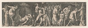 Bacchanalia, kb 1510-1511. alkotó: Marcantonio Raimondi