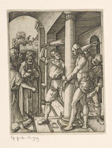 Krisztus csapása Krisztus szenvedése (sorozat címe) alkotó: Marcantonio Raimondi