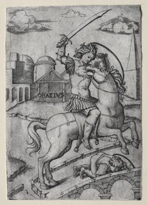 Horatius Cocles védi a Sublician hidat. alkotó: Marcantonio Raimondi