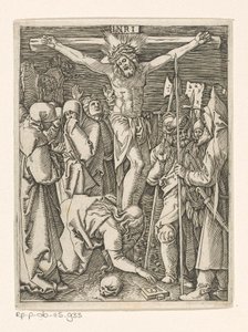 Keresztre feszítés Krisztus szenvedése (sorozat címe) alkotó: Marcantonio Raimondi