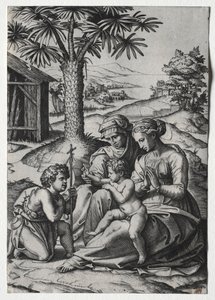 Pálmafa Madonna alkotó: Marcantonio Raimondi