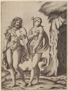 Orpheus és Eurydice alkotó: Marcantonio Raimondi