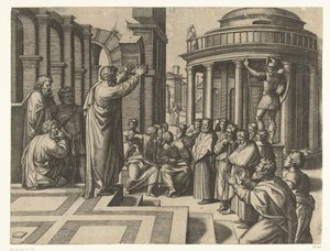 Pál Athénban prédikál alkotó: Marcantonio Raimondi