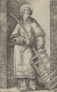 Saint Vincent, bal kézzel rácson nyugvó, a 