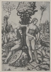 Vénusz, Mars és Ámor, 1508. alkotó: Marcantonio Raimondi