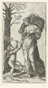 Minerva és Amor megbékélése alkotó: Marcantonio Raimondi