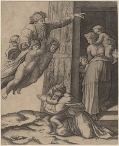 Isten megjelenése Noénak alkotó: Marcantonio Raimondi after Raphael