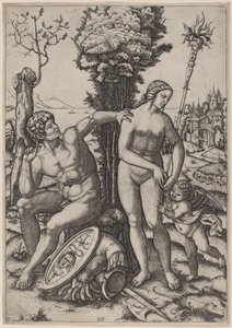 Mars, Vénusz és Erosz alkotó: Marcantonio Raimondi possibly after Andrea Mantegna