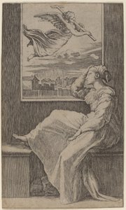Töprengő Nő alkotó: Marcantonio Raimondi possibly after Raphael