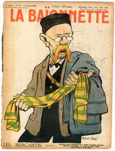 A „La Baionnette” címlapja, színekben szatirikus alkotó: Marcel Amable O.L. Capy