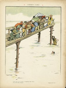 Illusztráció Marcel Capyról (1865-1941) a Le Lire-ben, 2012.08.24. – Hogyan kell csinálni? - szabadidő, építészet várostervezés, tengeri tengeri tengerpart, úszás, úszás, tömeg alkotó: Marcel Amable O.L. Capy