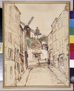 Le Moulin de la Galette: kilátás a híres Montmartre kabaréra. Olaj, vászon Marouflee, Marcel Leprin (1891-1933). Kötelező említés: Regards de Provence alapítványi kollekció, Marseille