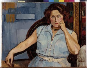 Ülő nő portréja, Marcel Leprin (1891-1933) 20. századi festménye Kötelező említés: Provence, Marseille gyűjteményalapítása