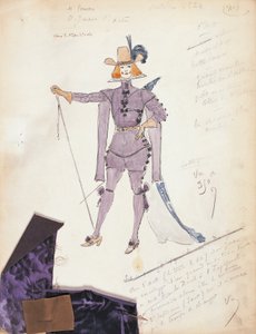 Franciaország, Párizs, jelmezvázlat Don Giovanni számára a Don Giovanni vagy a megbüntetett gereblye című előadáshoz, az Opera Comique-ban