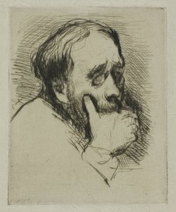 Degas portréja, keze a szája felett alkotó: Marcellin Gilbert Desboutin