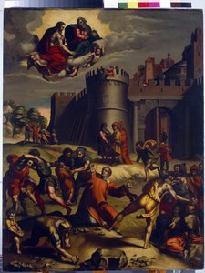 Szent István vértanúsága. (Szent István vértanúsága). A kereszténység első diakónusa, István vagy Stephane (35-ben mártír) megkövezték Jeruzsálem városán kívül, megpróbáltatásai során csodában vesz részt, megjelenik Isten és Jézus Krisztus, elpusztul.