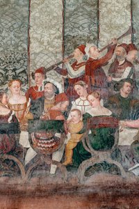 Bankett, I. Keresztény dán Bartolomeo Colleoninál tett látogatásának részlete, a díszterem