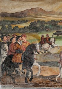 Vadászjelenet, I. Keresztény dán Bartolomeo Colleoninál tett látogatásának részlete, a Becsületcsarnok
