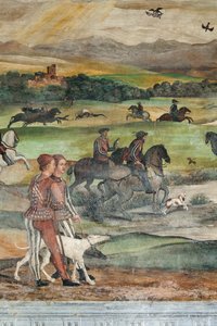 Vadászjelenet, I. Keresztény dán Bartolomeo Colleoninál tett látogatásának részlete, a Becsületcsarnok