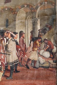Vadászjelenet, I. Keresztény dán Bartolomeo Colleoninál tett látogatásának részlete, a Becsületcsarnok