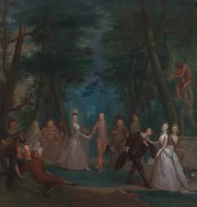 Jelenet egy parkban, a Commedia dell