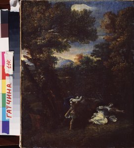 Cephalus et Procris (Cephalus és Procris). Peinture de Marcantonio Franceschini (1648-1729), huile sur toile. Olasz művészet (Bologna)