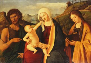 A Madonna és a gyermek Keresztelő Szent Jánossal és egy női szenttel,