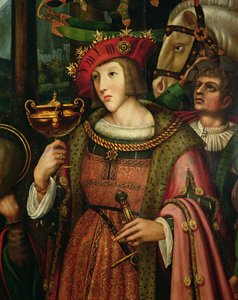 V. Károly (1500-1558) spanyol (olaj, tábla, részlet) alkotó: Marco Cardisco