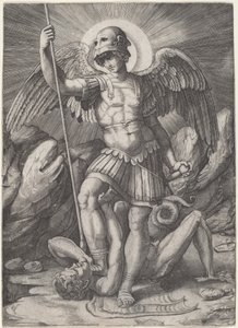 Szent Mihály alkotó: Marco Dente after Raphael