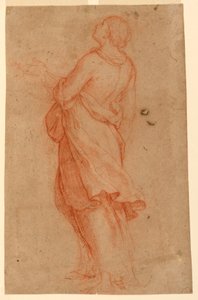 Rajz, Fiatal nő (Szent Mária Magdolna a kereszt alatt), 1550-75