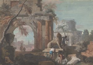 Capriccio római romokkal, kb. 1700-1730.
