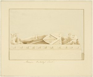 Maurice, Berkeley 7. grófjának képmása a bristoli katedrálisban (ceruza és akvarell papíron) alkotó: Marcus H. Homes