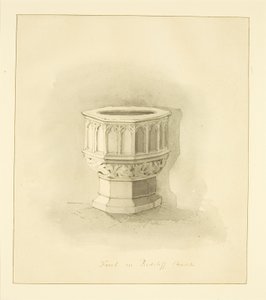Betűtípus a Redcliffe templomban (ceruza és akvarell papíron) alkotó: Marcus H. Homes