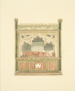 William Canynges emlékműve a St Mary Redcliffe-ben (ceruza és akvarell papíron) alkotó: Marcus H. Homes