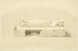 Sir John Langton sírja a St Mary Redcliffe-ben (ceruza és akvarell papíron) alkotó: Marcus H. Homes
