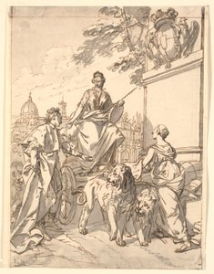 Allegorikus lap III. Ferenc herceg 1739-es Firenzébe való belépése alkalmából alkotó: Marcus Tuscher