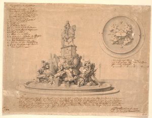 Tervezet V. Frederik emlékművéhez Amalienborgban alkotó: Marcus Tuscher