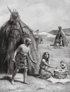 Egy primitív sumér település (litho)
