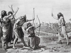 Szemita nomádok betörése (litográfia) alkotó: Margaret (after) Dovaston