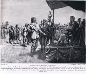 Caractacus Claudius előtt, illusztráció a "Hutchinson