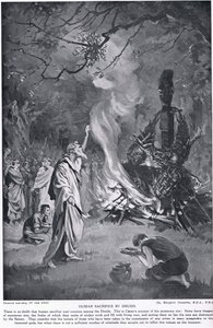 Emberáldozat a druidák részéről, illusztráció a "Hutchinson