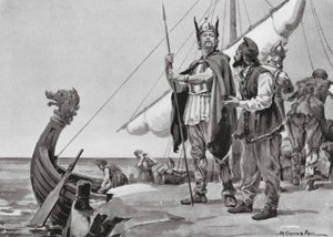Rurik elindul a szlávok földjére, Kr. u. 862 (litográfia)